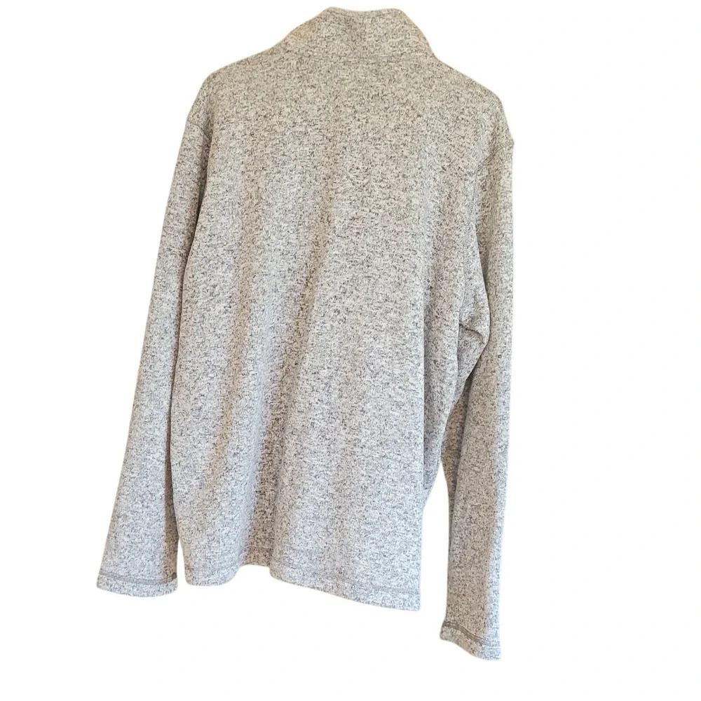 Eddie Bauer Mens XXL Grey Marled Quarter Zip Pullover Sweater Fleece